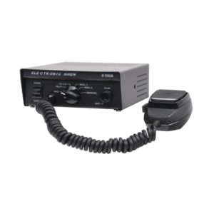 Sirena Vehicular de 100W de Potencia, Con Switch Giratorio de 6 posiciones y Micrófono Integrado de Uso Rudo